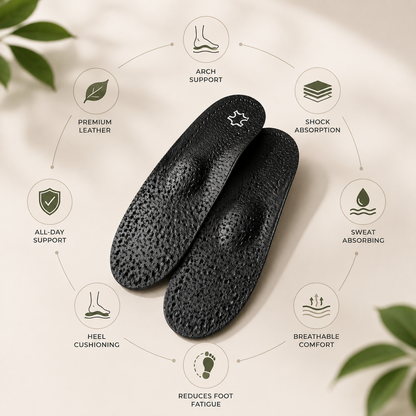 Verynov™ Leather Orthopedic Insoles (Black)